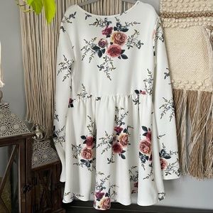 SHEIN Floral Empire Waist Floral Mini Dress
